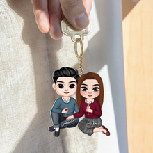 Load image into Gallery viewer, Personalized Couple Keychain - Unique Valentine's Day Gifts for Him & Her Keychains PopCulturePrints