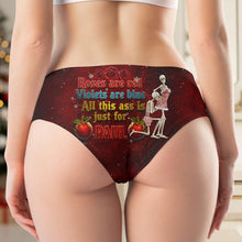 Load image into Gallery viewer, Roses are Red, Violets are Blue - Funny Skeleton Couple Women's Briefs - Personalized Gift for Unique Women Boxer Briefs MagicInPrints