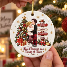 Load image into Gallery viewer, Personalized Ceramic Ornament First Christmas Gift for New Parents