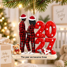 Load image into Gallery viewer, Personalized Acrylic Ornament Expecting Couple Baby Bump Gift