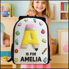 Load image into Gallery viewer, “Unleash Creativity!” Personalized Initial Letter School Bag - Custom Gifts for Kids Back to School Backpack MagicInPrints