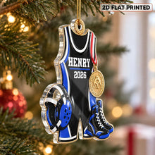 Load image into Gallery viewer, Personalized Wrestling Acrylic Ornament Gift for Son Christmas