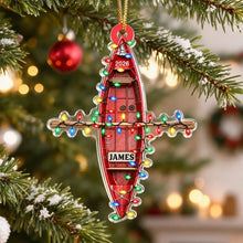 Load image into Gallery viewer, Personalized Red Kayak Acrylic Ornament Custom Gift for Boaters