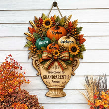 Load image into Gallery viewer, Personalized Wooden Sign for Grandparents Fall Decor Gift