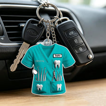 Load image into Gallery viewer, Personalized Acrylic Dental Keychain Gift for Dentist