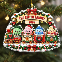 Load image into Gallery viewer, Personalized Acrylic Christmas Ornament Family Train Gift