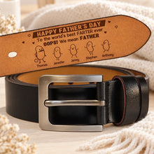 Load image into Gallery viewer, Personalized Leather Belt with Family Message Gift for Dad