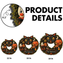 Load image into Gallery viewer, Personalized Black Cat Wooden Sign Custom Gift for Cat Lovers Halloween