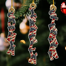 Load image into Gallery viewer, Personalized American Flag Acrylic Ornament Unique Holiday Gift for Family