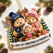 Load image into Gallery viewer, Personalized Acrylic Christmas Ornament First Holiday as Parents Gift