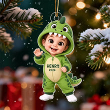 Load image into Gallery viewer, Personalized Dinosaur Costume Acrylic Ornament Gift for Kids