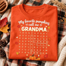 Load image into Gallery viewer, Personalized Classic Tee Pumpkin Word Search Gift for Grandma