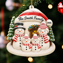 Load image into Gallery viewer, Personalized Acrylic Christmas Ornament Family Snowman Gift