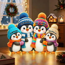 Load image into Gallery viewer, Personalized Penguin Family Acrylic Light Box Gift for Grandparents