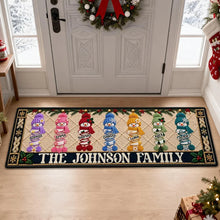 Load image into Gallery viewer, Personalized Snowman Family Doormat Colorful Christmas Gift