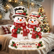 Load image into Gallery viewer, Personalized Snowman Couple Acrylic Ornament Christmas Gift
