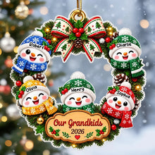 Load image into Gallery viewer, Personalized Acrylic Christmas Ornament Cute Snowman Gift for Grandparents