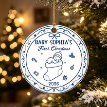 Load image into Gallery viewer, Personalized First Christmas Ornament Custom Name Baby Gift for New Parents