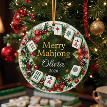 Load image into Gallery viewer, Personalized Mahjong Acrylic Ornament Christmas Gift for Gamers