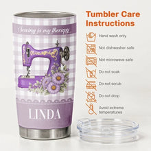 Load image into Gallery viewer, Personalized Floral Sewing Machine Travel Tumbler Gift for Grandma