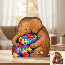 Load image into Gallery viewer, Custom Thick Wooden Autism Plaque Mom and Child Gift