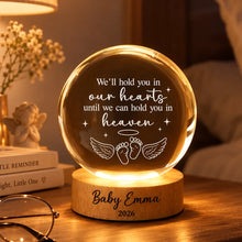 Load image into Gallery viewer, Personalized Globe Lamp with Angel Baby Footprints Memorial Gift for Grieving Parents