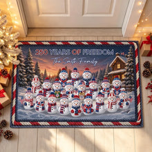 Load image into Gallery viewer, Personalized Snowman Family Doormat Unique Christmas Gift