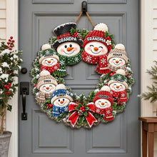 Load image into Gallery viewer, Custom Snowman Family Wooden Sign Unique Gift for Grandparents