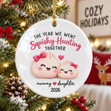 Load image into Gallery viewer, Personalized Ceramic Ornament Mommy Daughter Squishy Hunting Gift for Mom