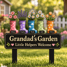 Load image into Gallery viewer, Personalized Garden Metal Stake Custom Name for Grandpa