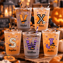 Load image into Gallery viewer, Personalized Frosted Plastic Halloween Cup Custom Name Gift for Family