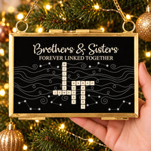 Load image into Gallery viewer, Personalized Family Crossword Frame Ornament Custom Gift for Siblings