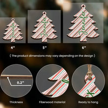 Load image into Gallery viewer, Personalized Plaid Christmas Tree Ornament Custom Family Gift