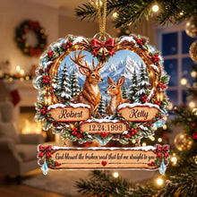 Load image into Gallery viewer, Personalized Acrylic Christmas Ornament Deer Couple Gift