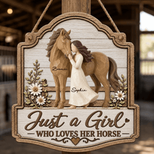 Load image into Gallery viewer, Personalized Wooden Sign for Horse Lover Gift Idea Custom Art