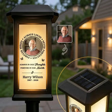 Load image into Gallery viewer, Personalized Solar Memorial Garden Light with Photo & Name Remembrance Gift for Loved Ones