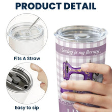 Load image into Gallery viewer, Personalized Floral Sewing Machine Travel Tumbler Gift for Grandma