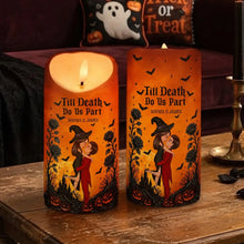 Load image into Gallery viewer, Personalized Flameless LED Candle Kissing Couple Halloween Decor Gift