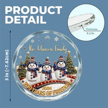 Load image into Gallery viewer, Personalized Crystal Snowman Family Ornament USA Gift for Christmas