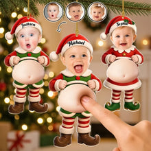 Load image into Gallery viewer, Personalized Silicone Belly Acrylic Ornament Baby Elf Gift for Family