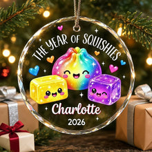 Load image into Gallery viewer, Personalized Glass Crystal Ornament Rainbow Squishies Gift for Kids