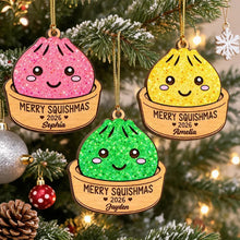 Load image into Gallery viewer, Personalized Merry Squishmas Wooden Ornament Custom Gift for Kids