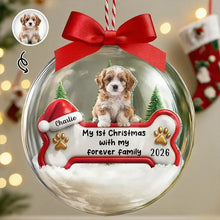 Load image into Gallery viewer, Personalized Acrylic Snow Globe Ornament for Dog Lovers First Christmas Gift