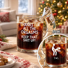 Load image into Gallery viewer, Personalized Glass Mug with Cheeky Quote for Couples Gift