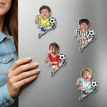 Load image into Gallery viewer, Personalized Acrylic Soccer Player Magnet Custom Face Gift for Kid