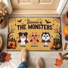 Load image into Gallery viewer, Personalized Halloween Doormat for Dog Lovers, Cute Pumpkins Design