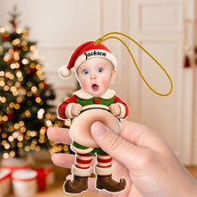 Load image into Gallery viewer, Personalized Silicone Belly Acrylic Ornament Baby Elf Gift for Family