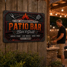 Load image into Gallery viewer, Personalized Iron Sign Custom Name Backyard Grill Decor Gift for Family