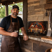 Load image into Gallery viewer, Personalized Rustic Iron Grill Sign Custom Name Gift for Dad