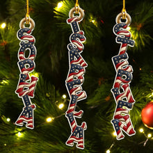 Load image into Gallery viewer, Personalized American Flag Acrylic Ornament Unique Holiday Gift for Family